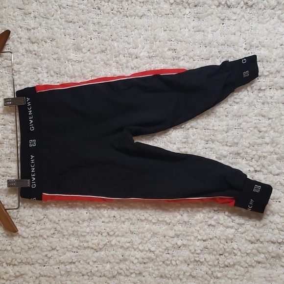 Givenchy kids black jogger pants with red stripe 4 toddler slim fit - Picture 6 of 10